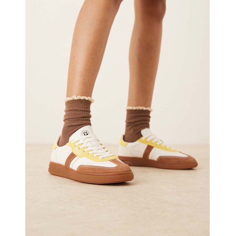Polo Ralph Lauren Bford trainers in yellow and brown