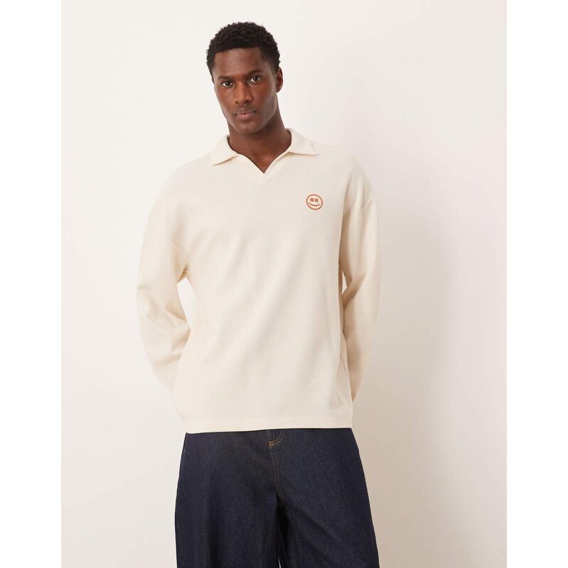 ASOS DESIGN heavyweight waffle oversized long sleeve t-shirt