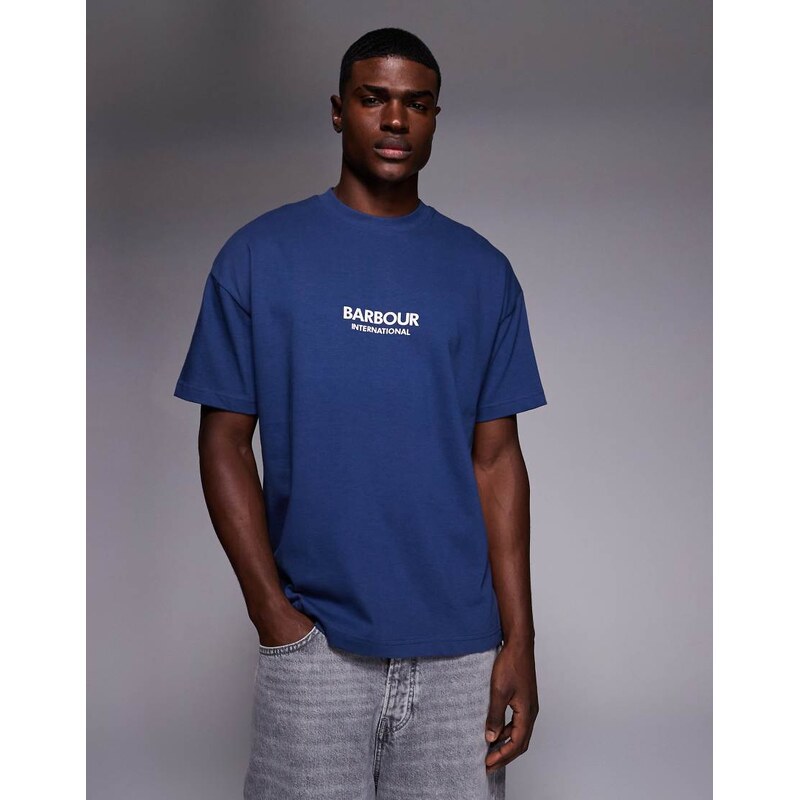 Barbour International formula oversized t-shirt in insignia blue 112544091