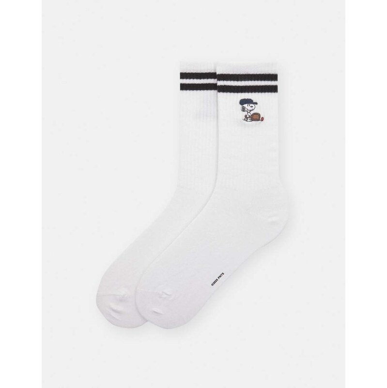 Pull&Bear Peanuts sports socks in white 112547325