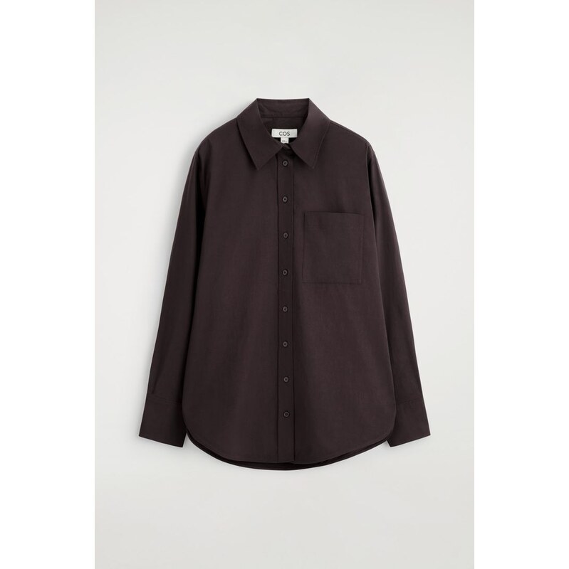 H&M - KOŠILE Z PIMA BAVLNY NA MÍRU - hnědá 112544546