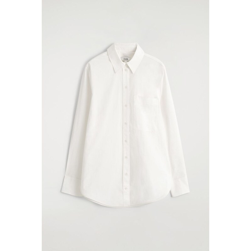 H&M - KOŠILE Z PIMA BAVLNY NA MÍRU - bílá 112544547