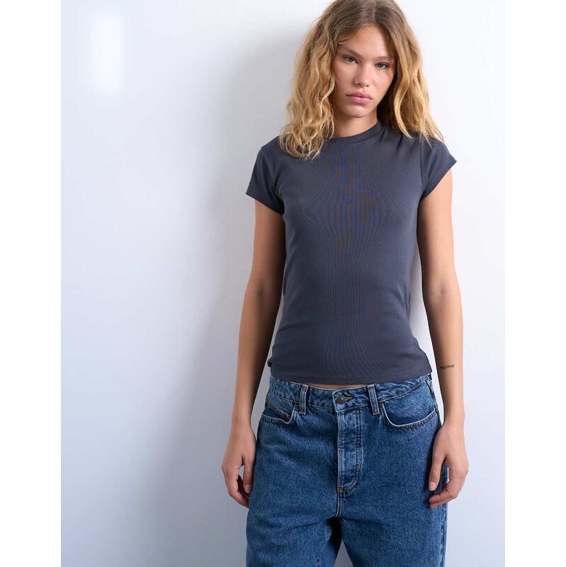 Topshop everyday tee in slate-Grey