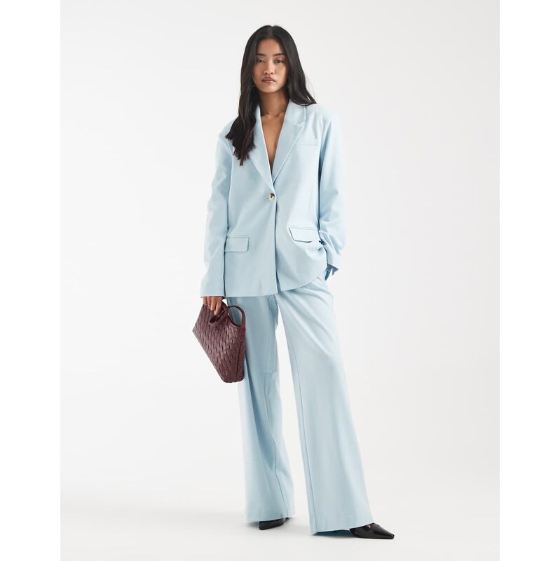 Object wide leg tailored trouser co-ord in skylight-Blue 115520210