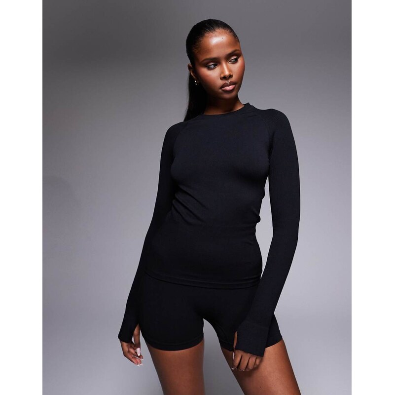 4505 sculpting seamless long sleeve top in black 112547385