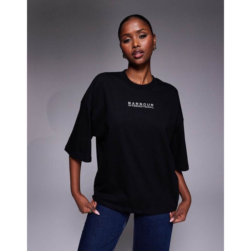 Barbour International Katya oversized sleeve front logo t-shirt in 112554995