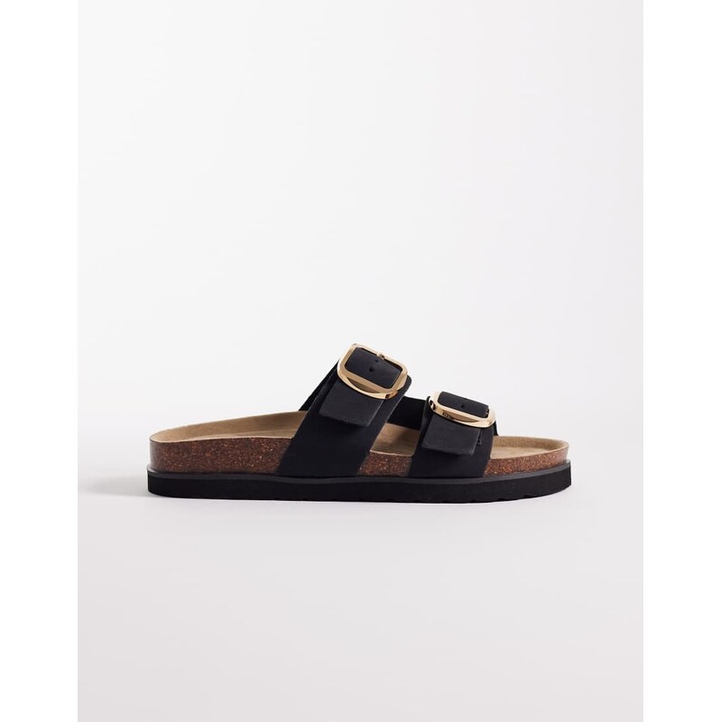 New Look double buckle sandal in black