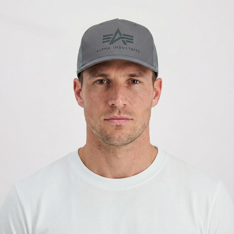 Alpha Industries Kšiltovka Basic Trucker Cap vintage greyblack 112546717