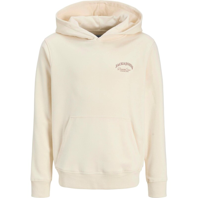 Jack & Jones Junior Mikina rezavě hnědá / barva bílé vlny