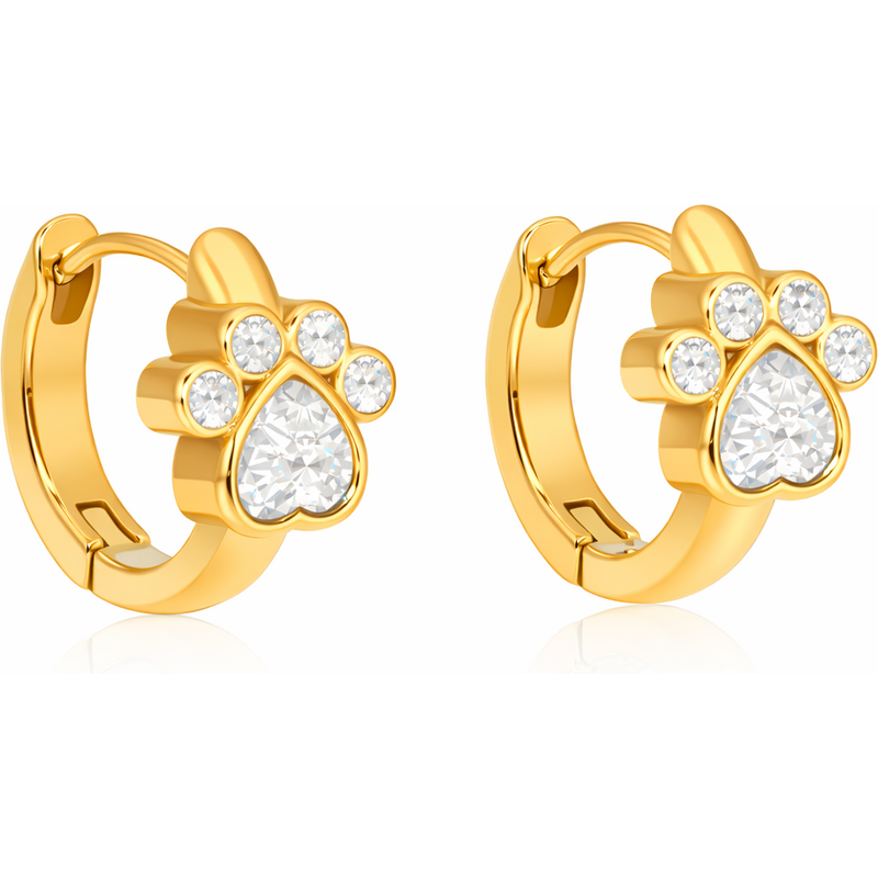 ELENYS Paw – pozlacené náušnice 18K žluté zlato 112549446
