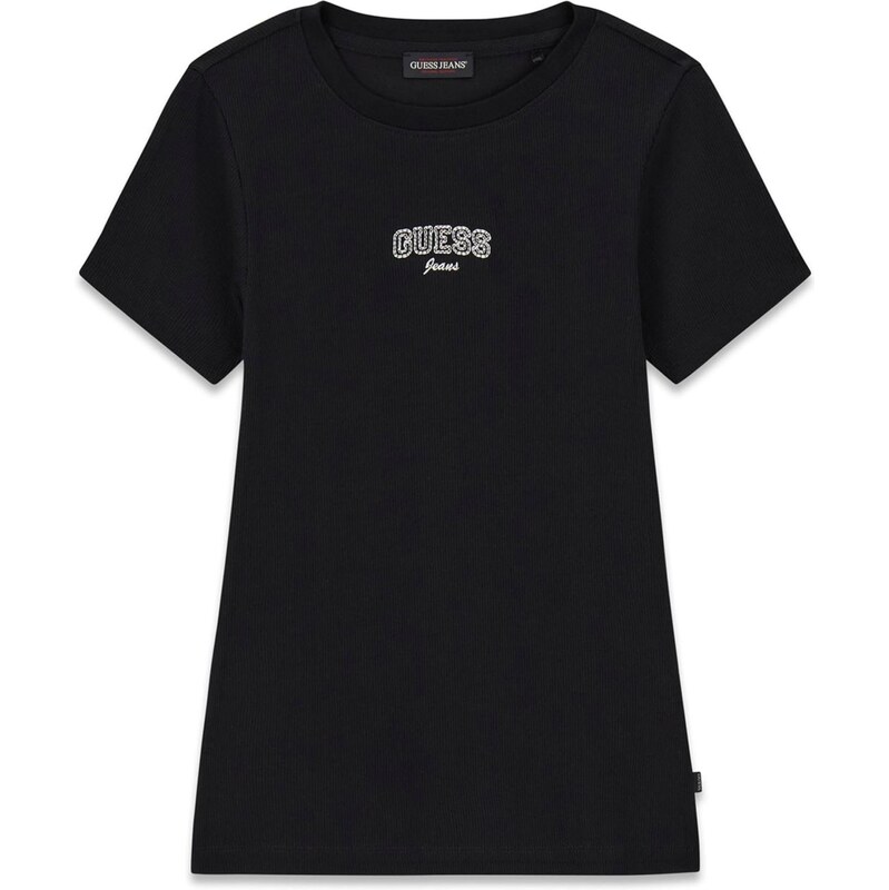 GUESS JEANS Tričko černá / bílá 112552789