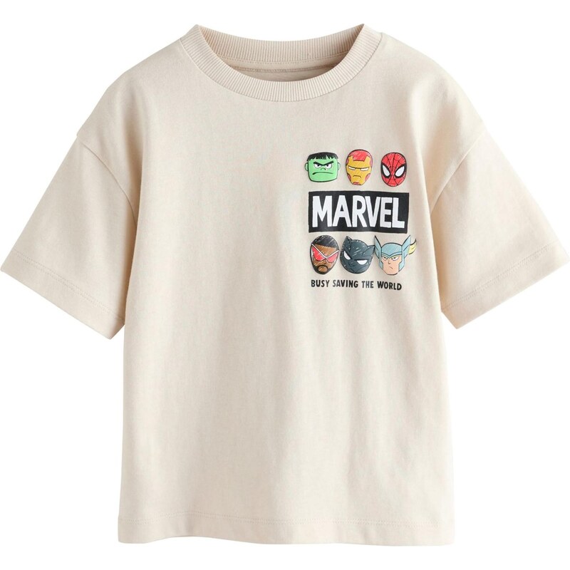 Next Tričko Marvel béžová / světlemodrá / červená / černá