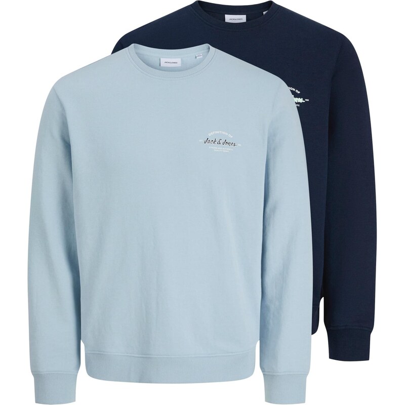 JACK & JONES Mikina JJBRANDON marine modrá / světlemodrá / bílá