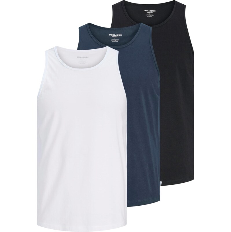 JACK & JONES Tričko JJEORGANIC námořnická modř / černá / bílá
