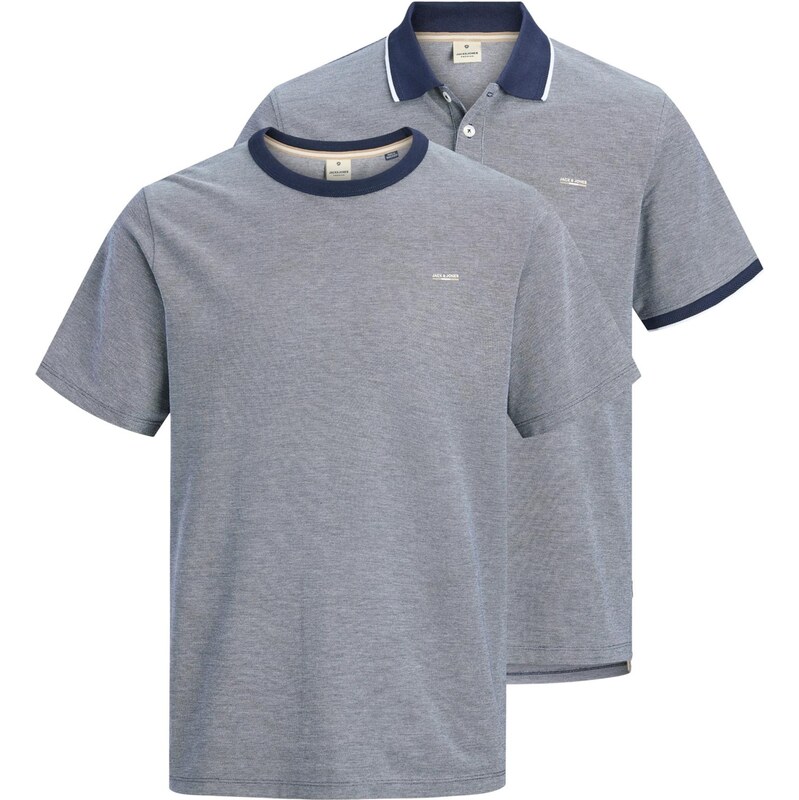 Jack & Jones Premium Tričko JPRBLUALVES námořnická modř / bílá