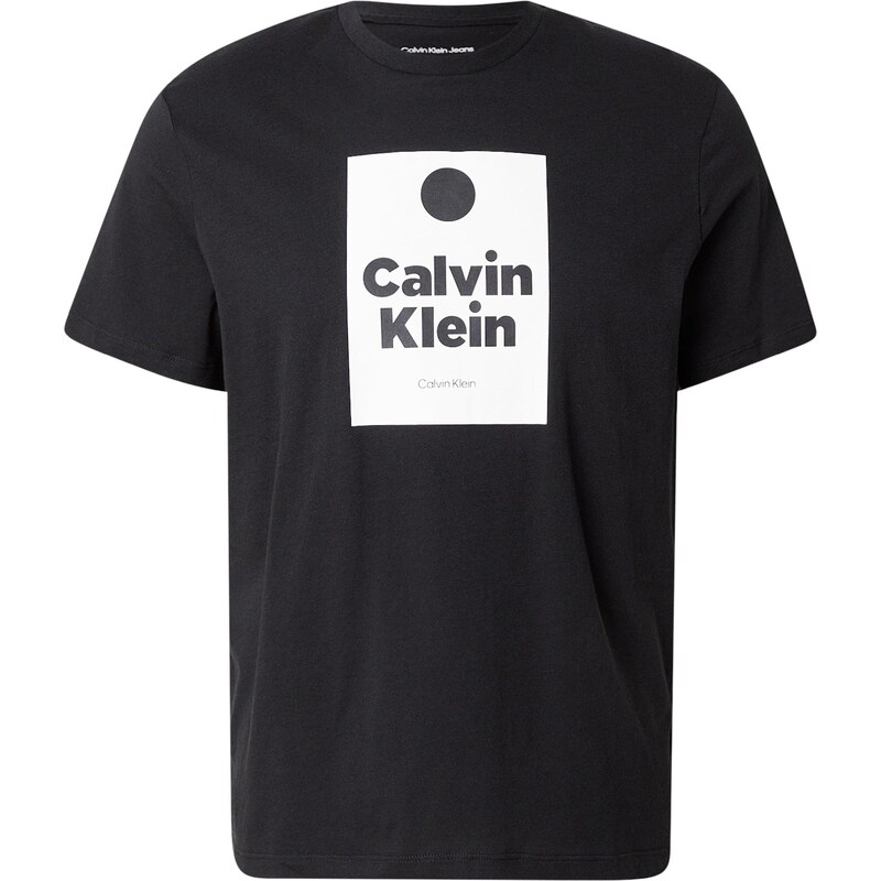 Calvin Klein Jeans Tričko černá / bílá