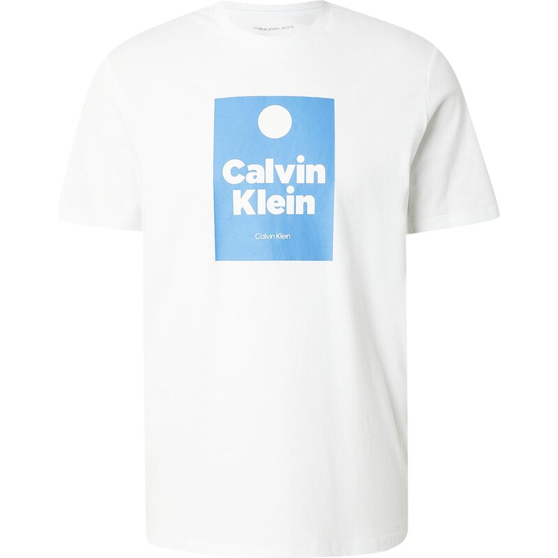 Calvin Klein Jeans Tričko azurová / bílá