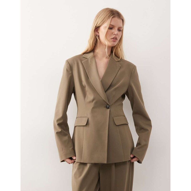 Reclaimed Vintage cinch asymmetric detail tailored blazer co-ord