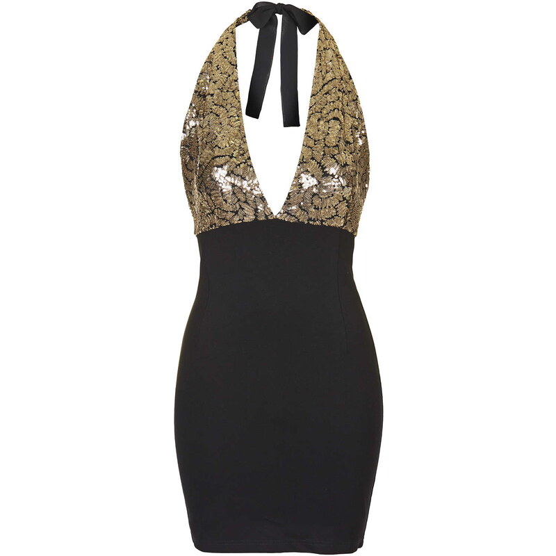 Topshop **Ride The Tide - Gold Sequin Dress by WYLDR