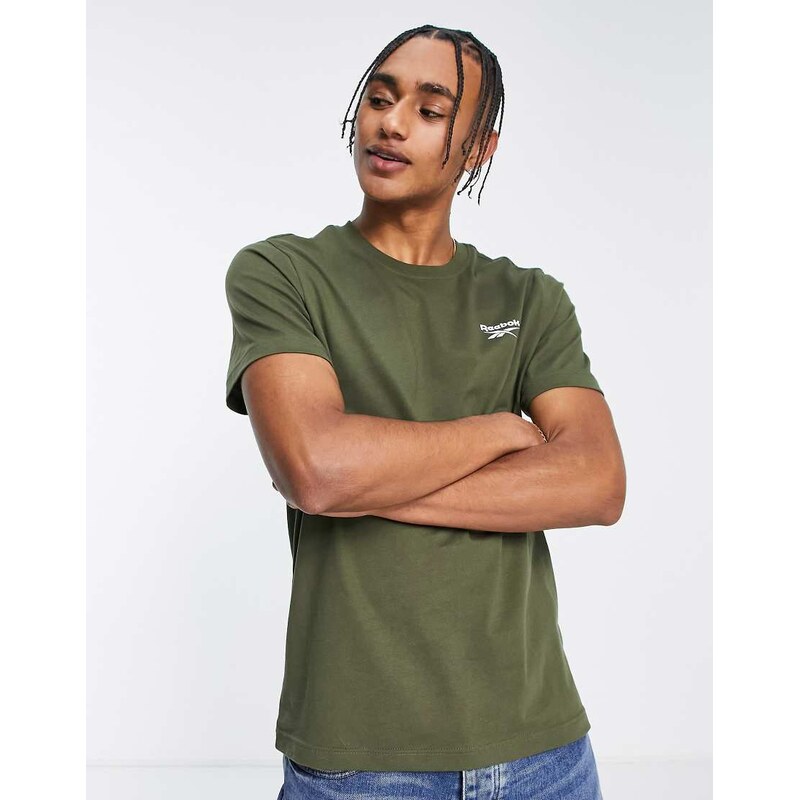 Reebok small logo t-shirt in khaki-Green
