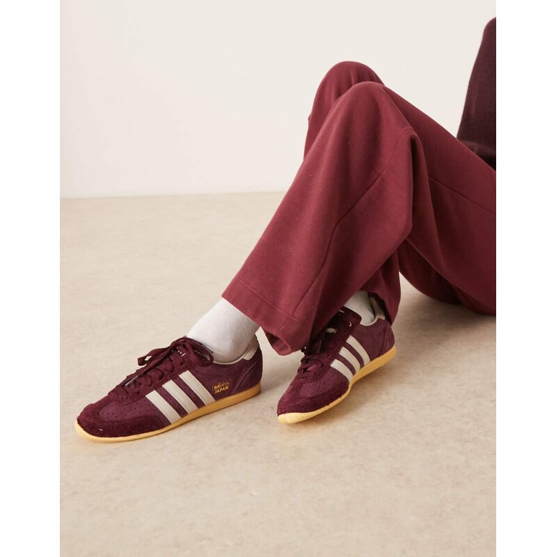 adidas Originals Japan trainers in maroon and cream-Red
