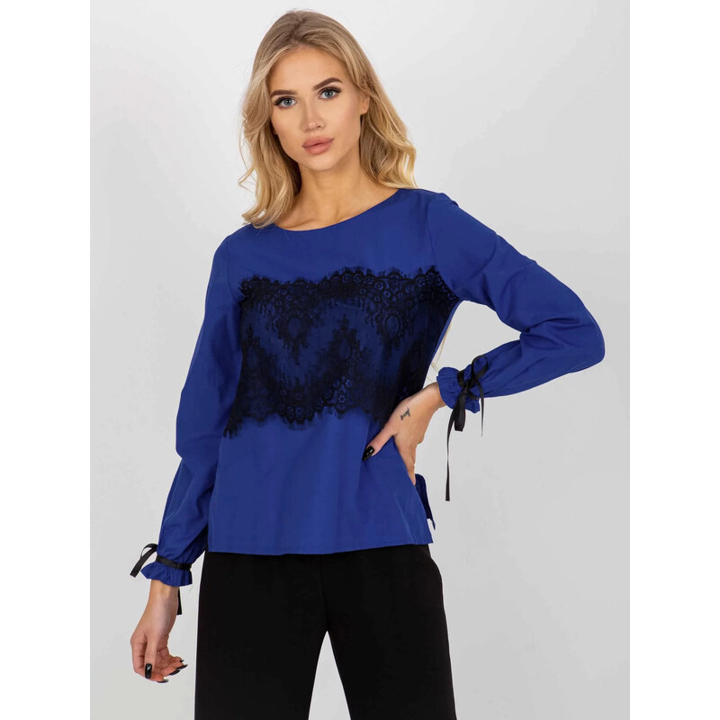 Dámská halenka LK-BZ-506877.15x Královská modř s černou - FPrice 113554939