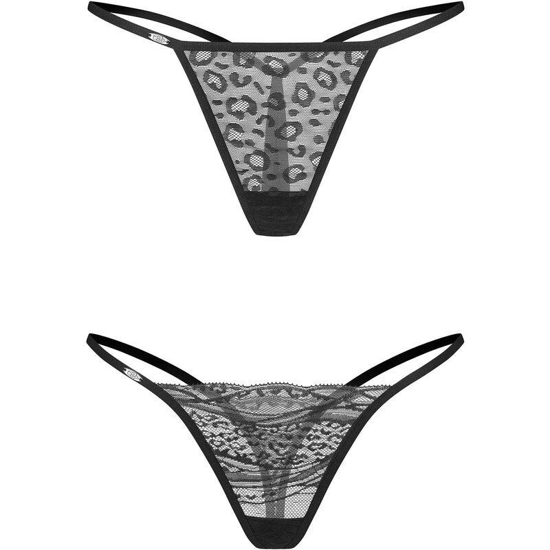 Dámská sexy tanga Clara 2-Pack černé - Obsessive 113536929