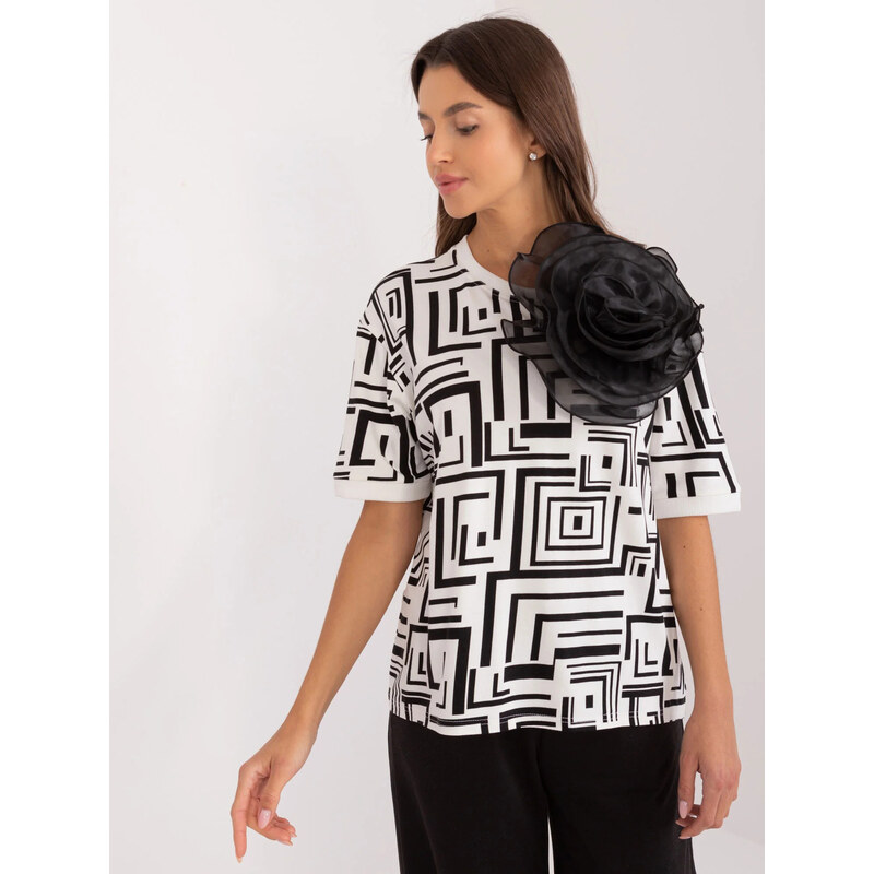 Dámská halenka LK BZ 509697.27 Ecru s černou - FPrice 113509334