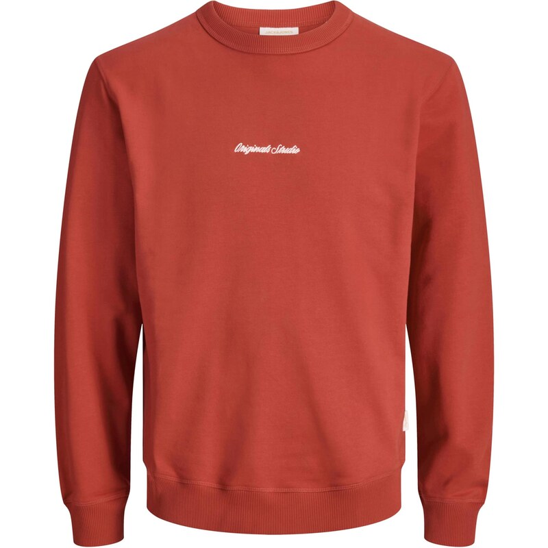 JACK & JONES Mikina JORNorrebro karmínově červené / bílá