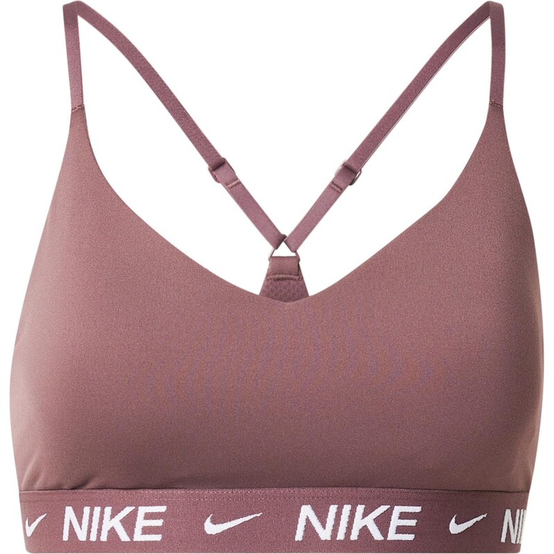 NIKE Sportovní podprsenka Indy hnědá / bílá