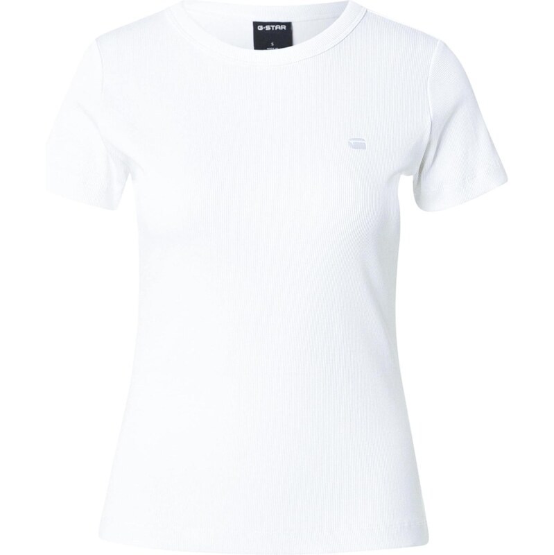 G-STAR Tričko Slim Rib bílá 112567057