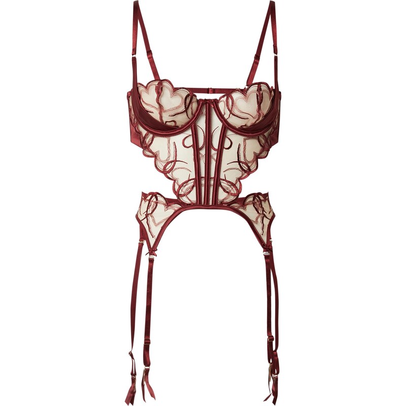 Hunkemöller Korzet Olivia burgundská červeň 112567285