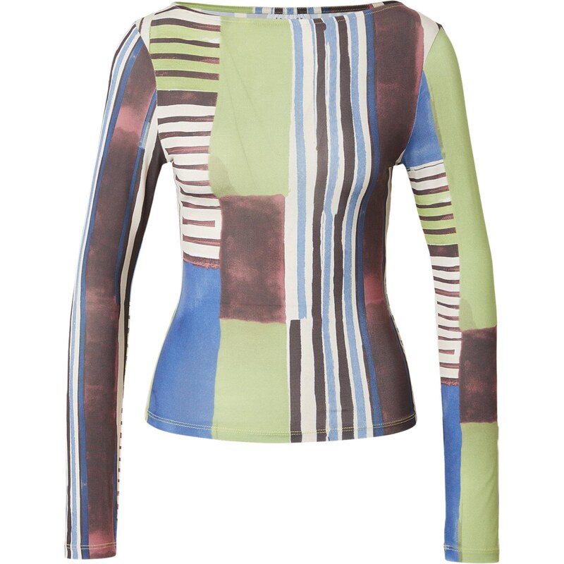 TOPSHOP Tričko CAROLINE světlemodrá / zelená / bordó / bílá