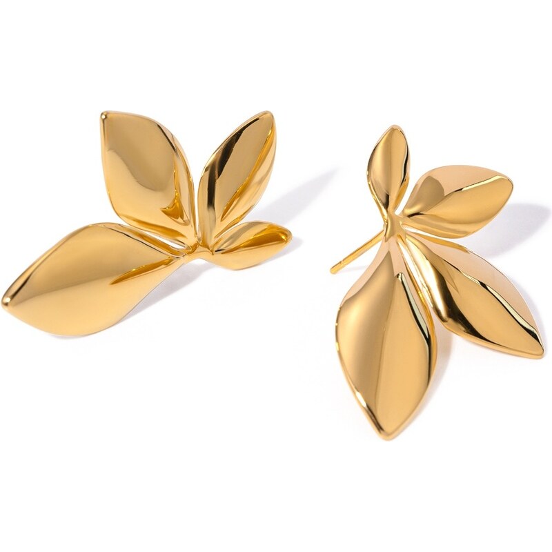 ELENYS Golden Bloom – pozlacené náušnice 18K žluté zlato