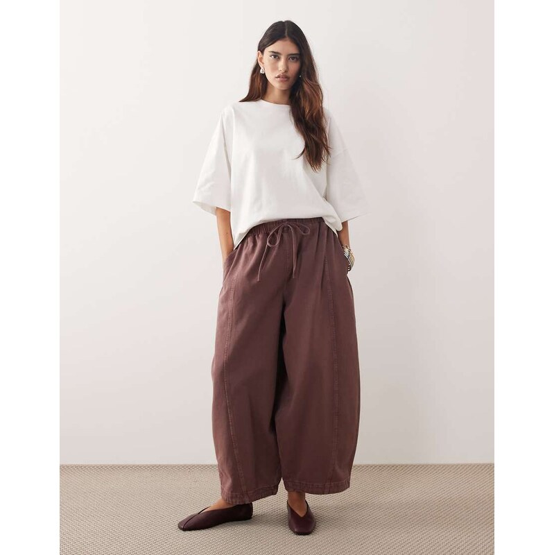 ARRANGE Willa elasticated waist drawstring trousers in washed 112578055