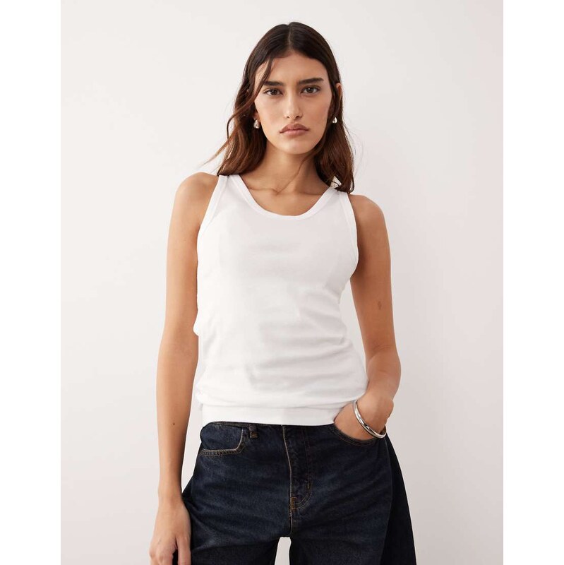 ARRANGE premium vest top in white