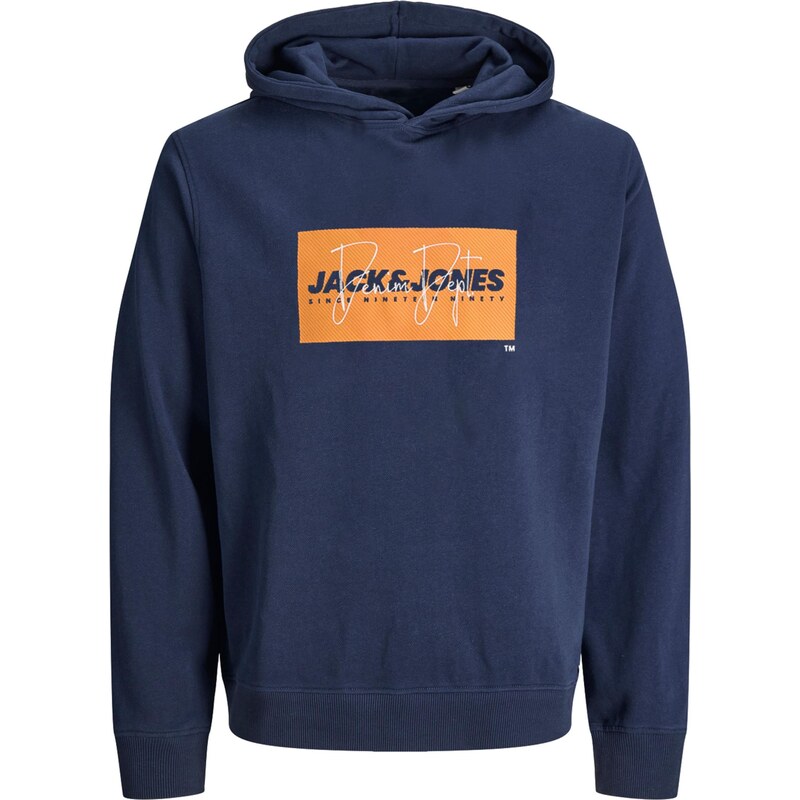 Jack & Jones Junior Mikina JJCOLE námořnická modř / oranžová