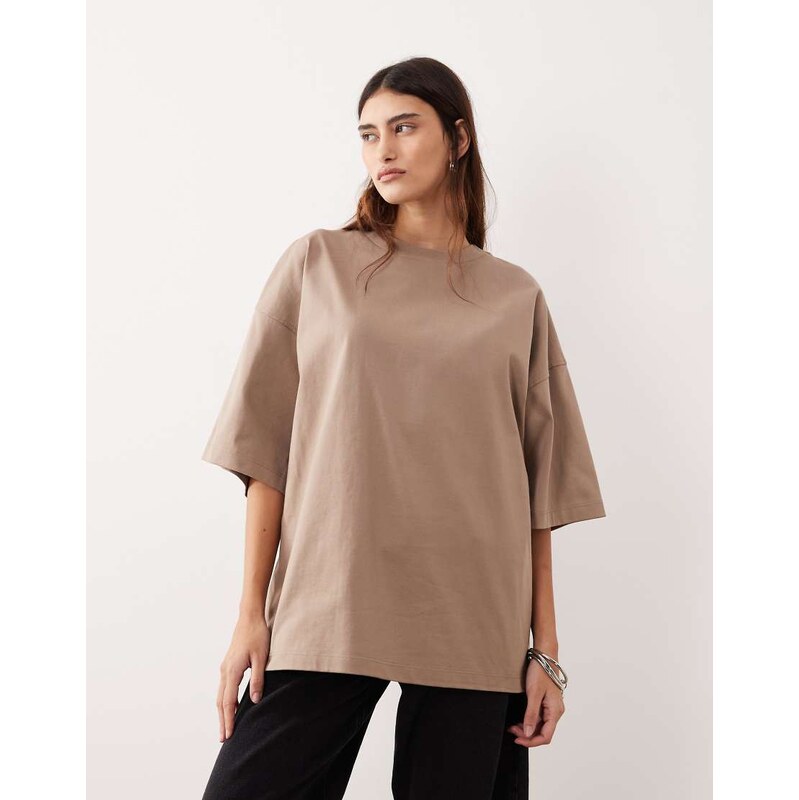 ARRANGE oversized premium heavy weight t-shirt in taupe-Neutral 112581047