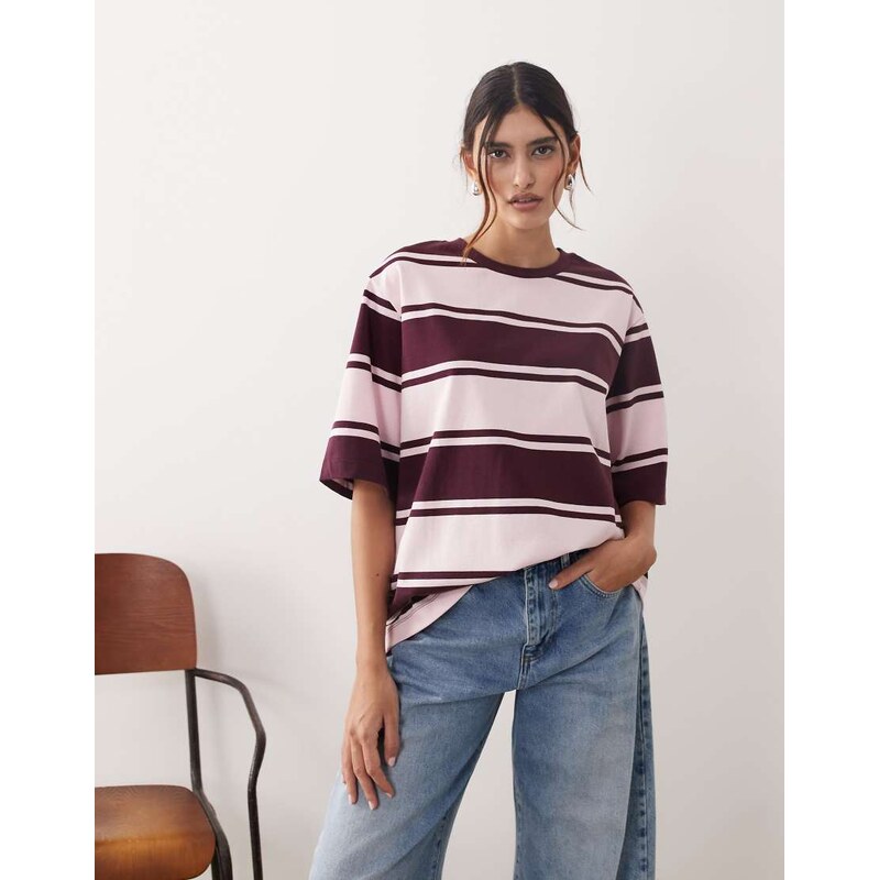 ARRANGE oversized premium heavy weight t-shirt in pink and