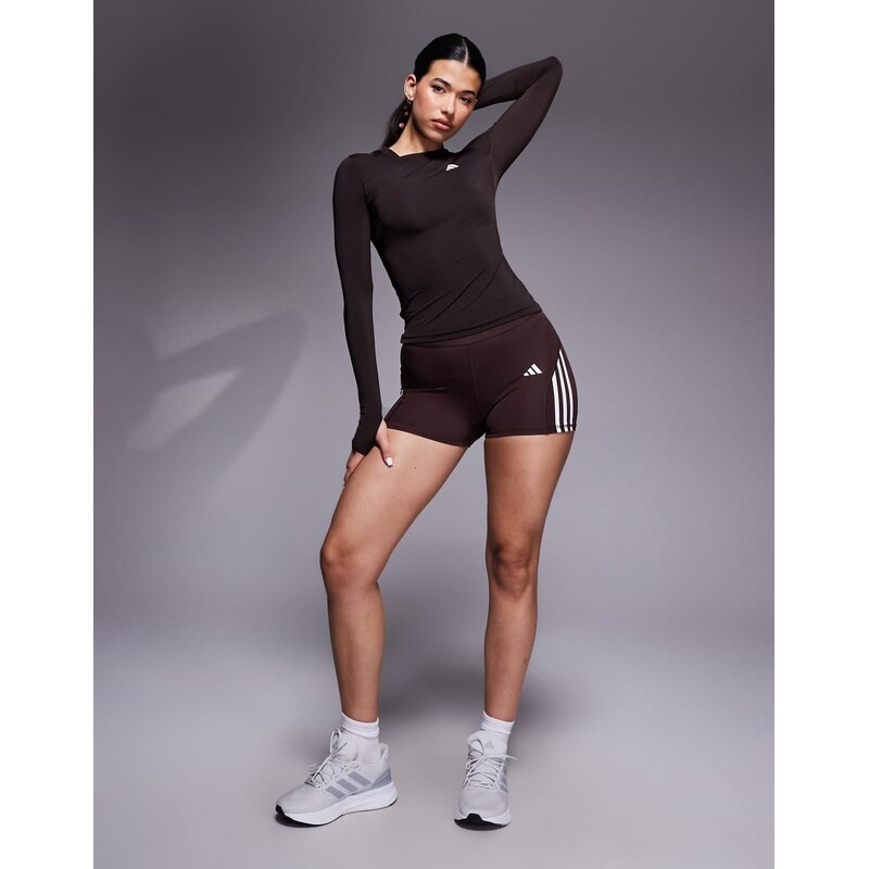 adidas performance adidas Training Power essentials long sleeve top in brown