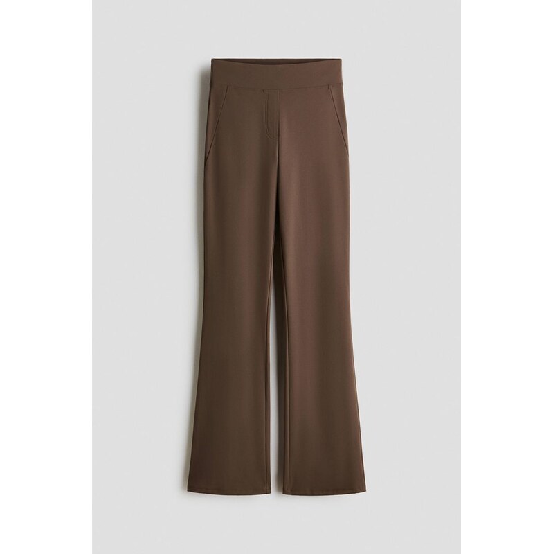 H&M - Kalhoty Flared Four-way Stretch - Světle Hnědá