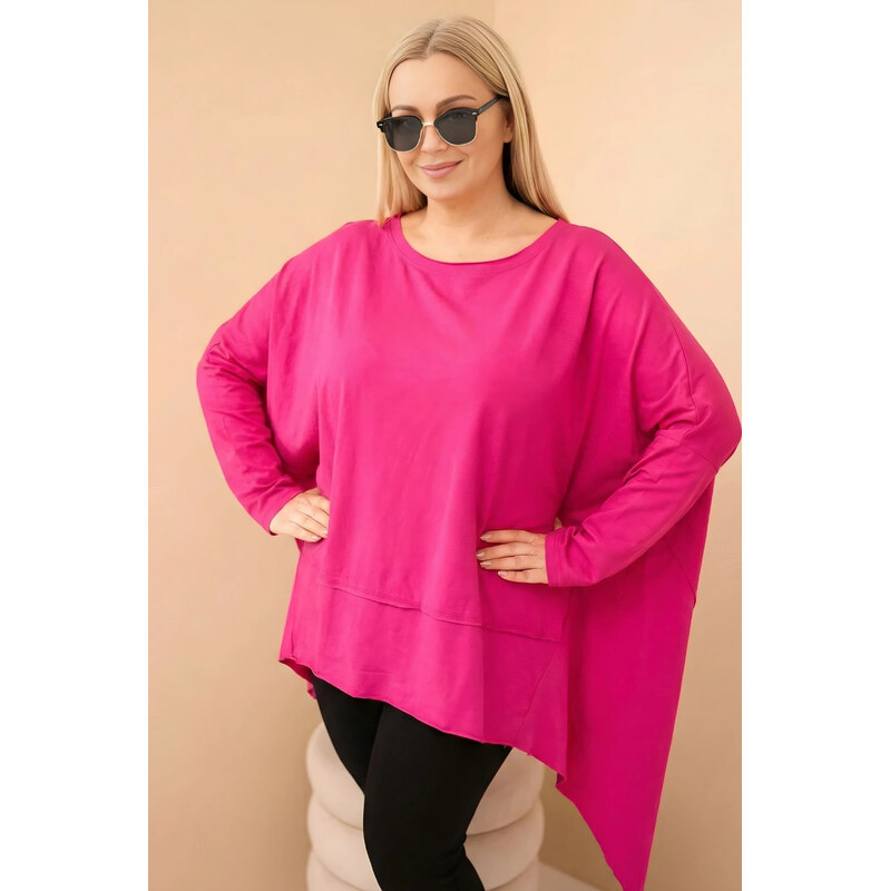 K-Fashion Dámská tunika Plus Size z bavlny s asymetrickým