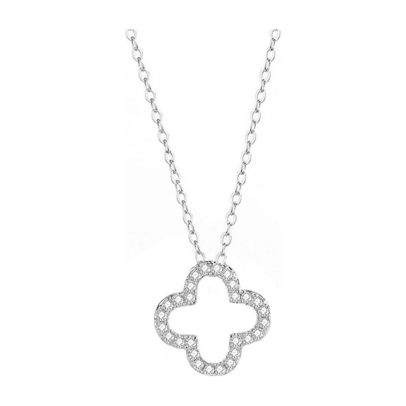 GRACE Silver Jewellery Stříbrný náhrdelník se zirkony ve tvaru 112586715