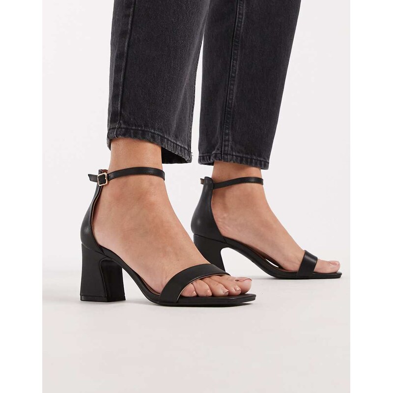 SEQWL Leal heeled sandals in black PU 115518653
