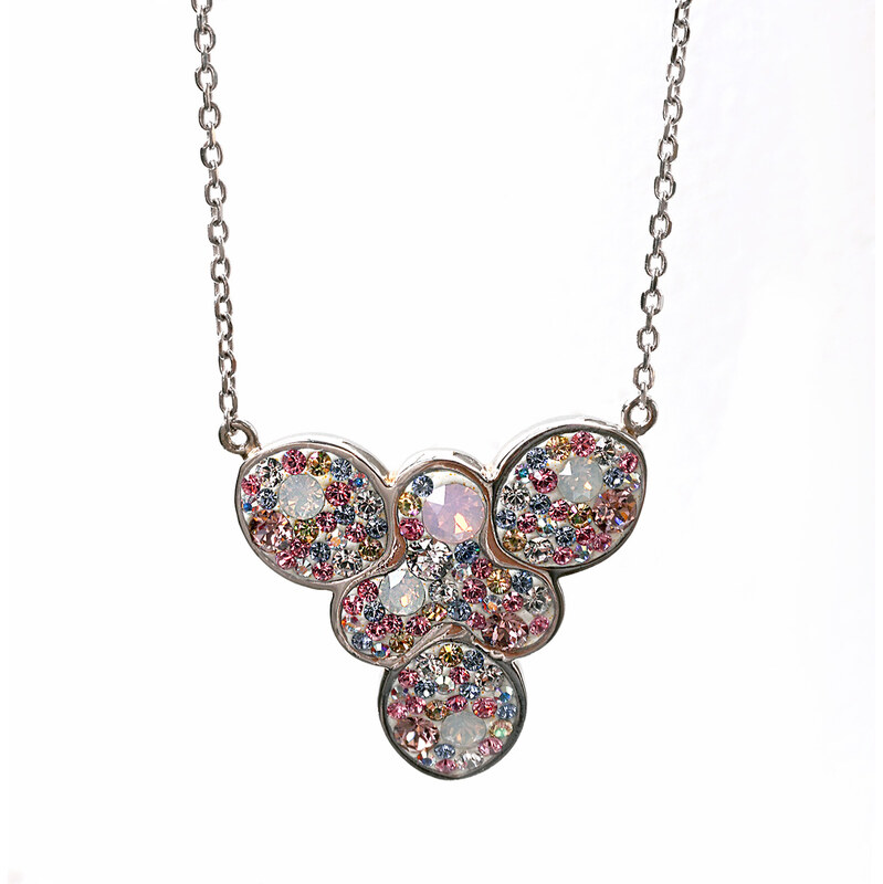 Náhrdelník stříbrný výrazný se Swarovski krystaly 72106 magic rose 112589460