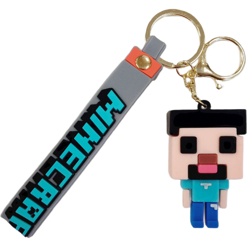 Bagito Dětská klíčenka Minecraft Steve s poutkem a karabinou 112637416