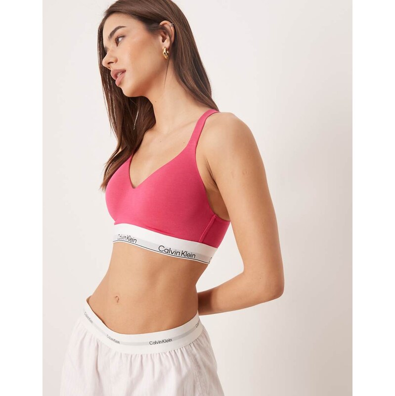 Calvin Klein Icon Cotton Modal lift bralette in vibrant pink 112637513