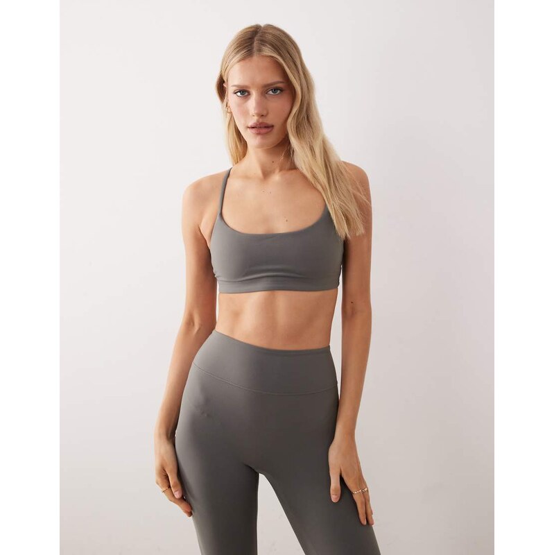 ARKET co-ord soft seamless sports bra in grey 115556448