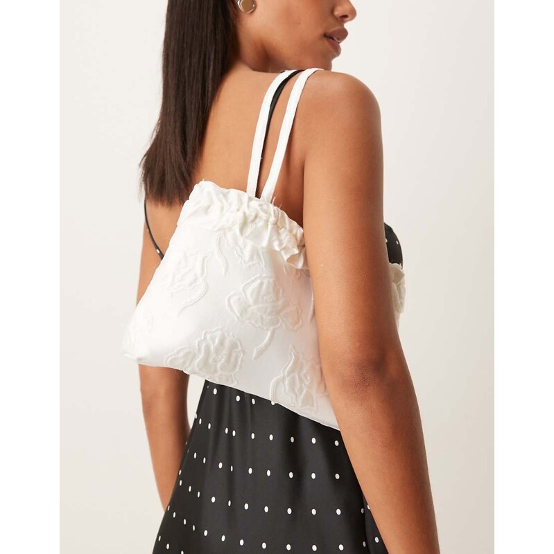 Dream Sister Jane Honey exclusive jacquard ruffle shoulder bag in 112637606