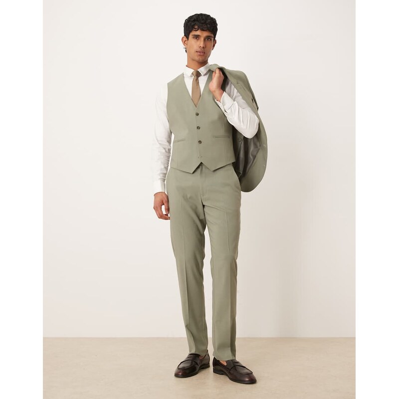 ASOS DESIGN slim suit trouser in sage-Green